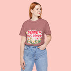 Proud Dog Mom Tee – Floral Retro Heart Design
