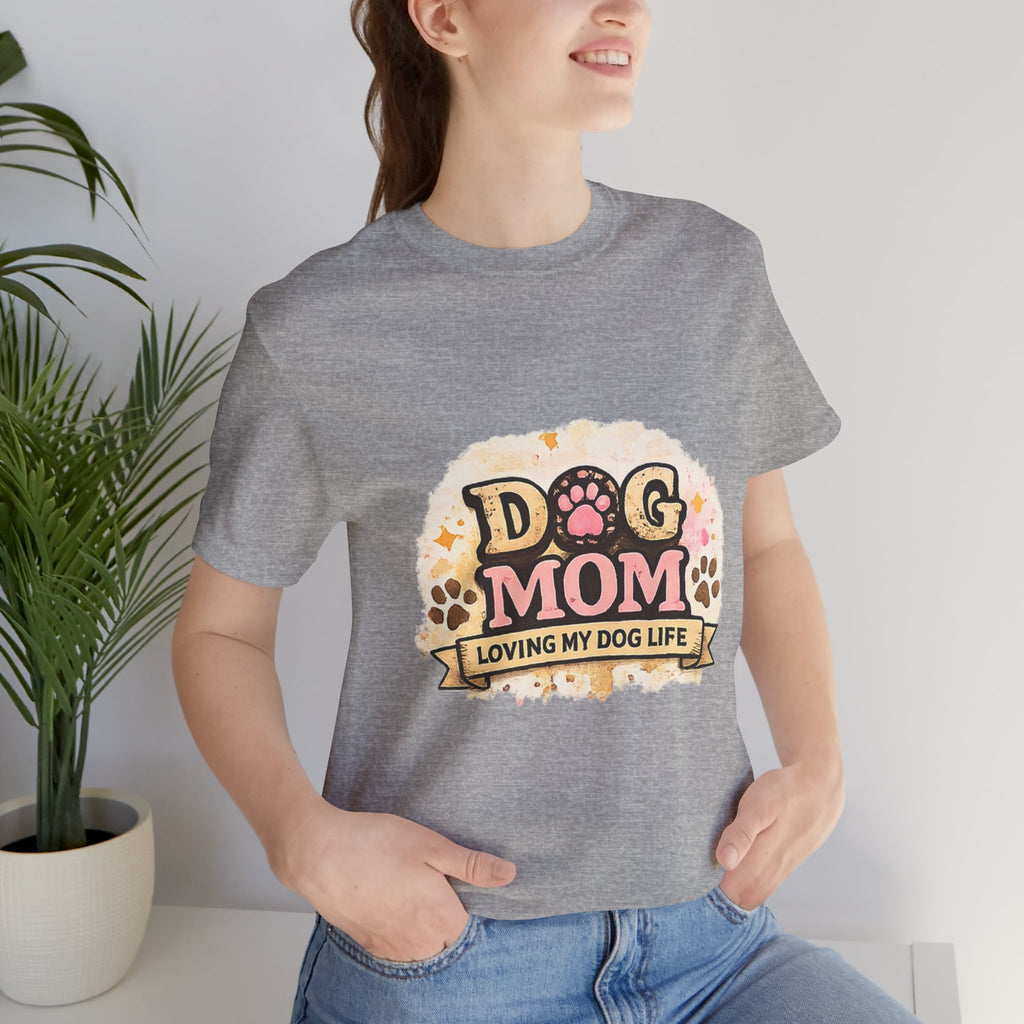 Dog Mom T-Shirt – "Loving My Dog Life" Cute Paw Print Tee for Pet Moms