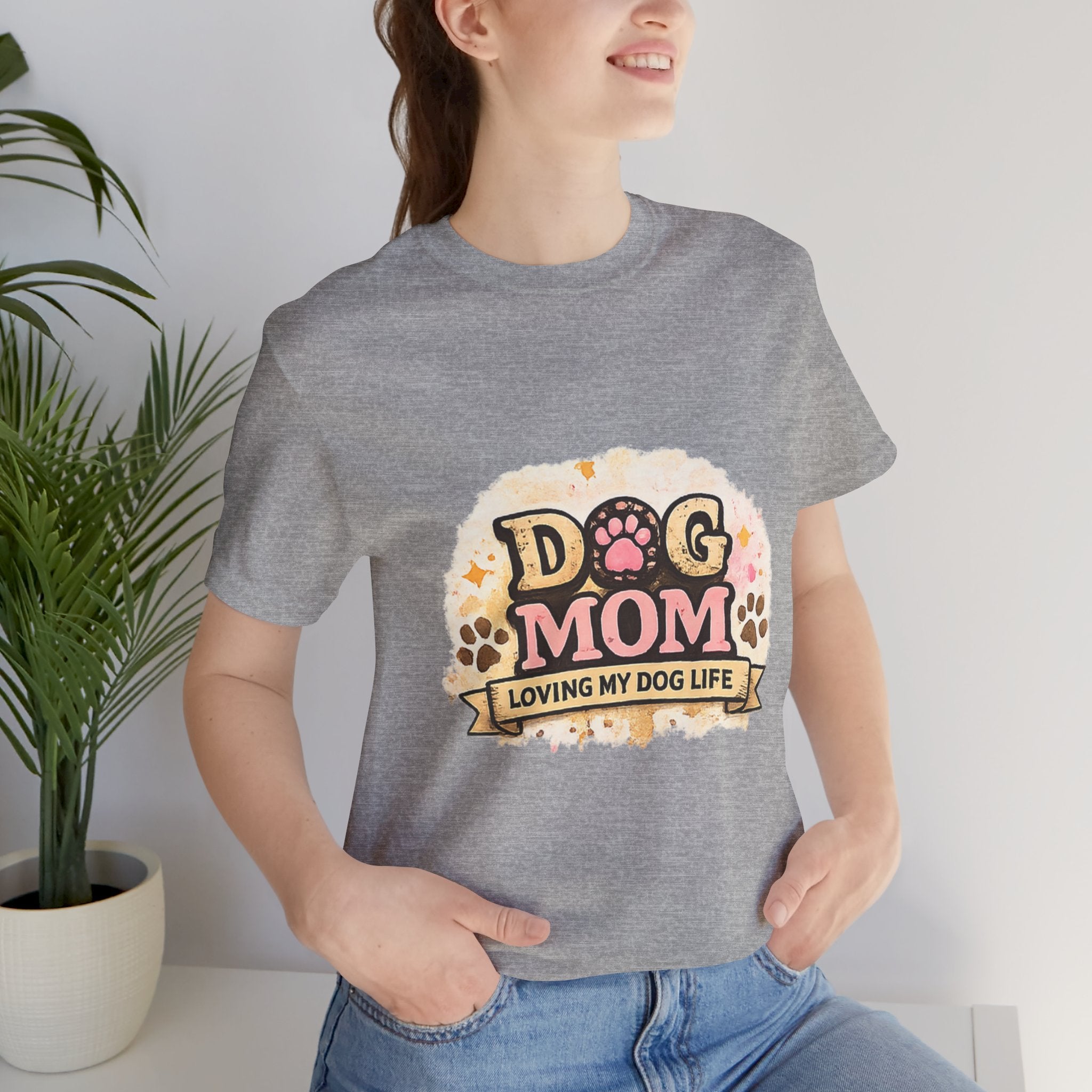 Dog Mom T-Shirt – "Loving My Dog Life" Cute Paw Print Tee for Pet Moms