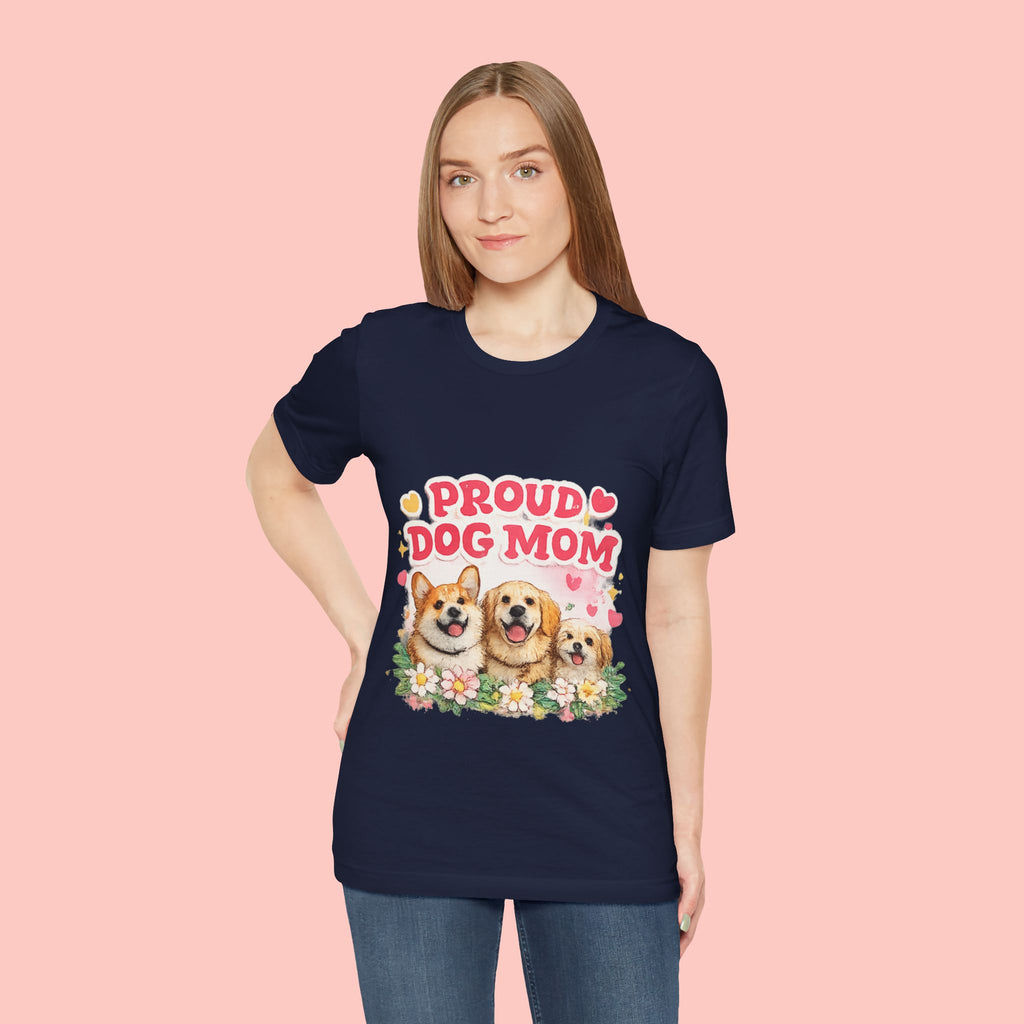 Proud Dog Mom T-Shirt — Cute Corgi & Golden Retriever Floral Tee for Pet Lovers