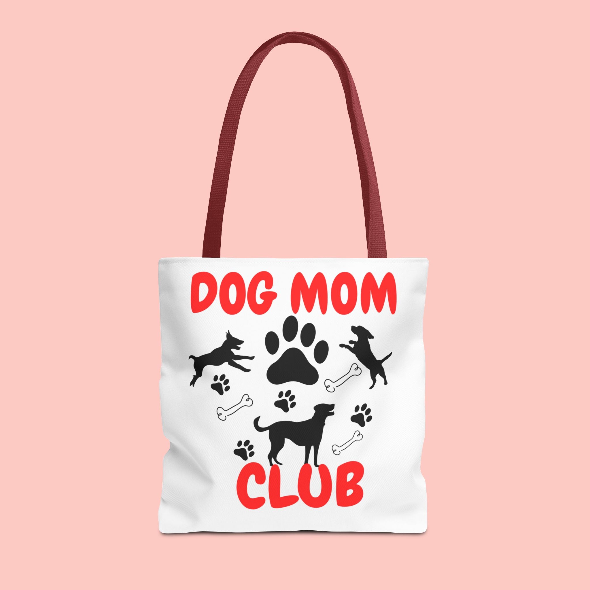 Dog Mom Club Tote Bag – Cute Paw Print Canvas Tote for Dog Lovers