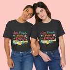 Less People More Dogs T-Shirt – Cute Dog Bowl & Bone Graphic Tee