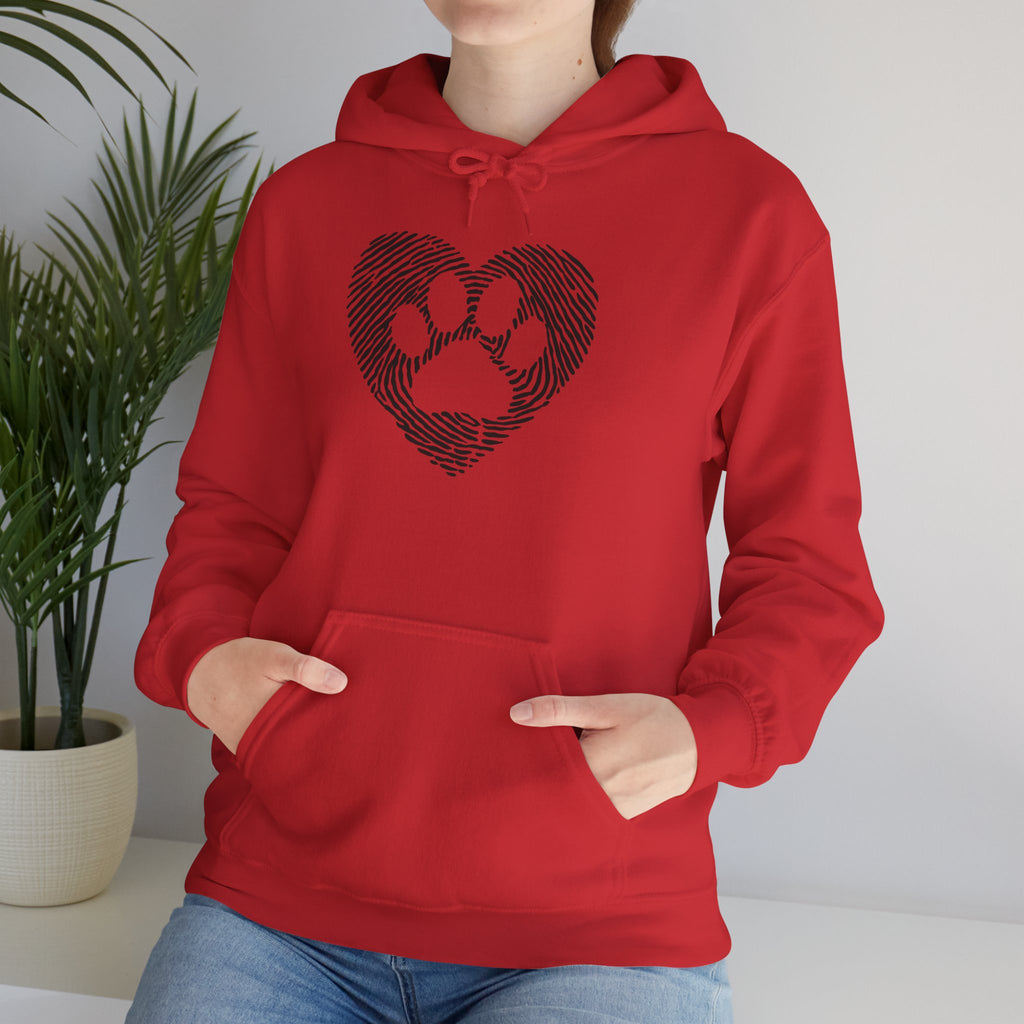 Heart Paw Print Hoodie — Dog Lover Heart Paw Graphic Sweatshirt