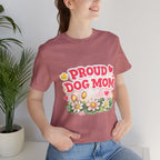 Proud Dog Mom Tee – Floral Retro Heart Design