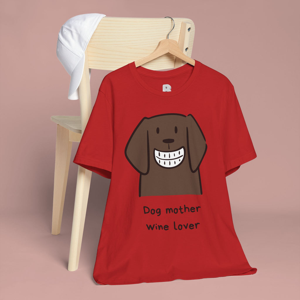 Dog Mother Wine Lover T-Shirt — Cute Cartoon Dog Graphic Tee