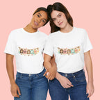 Pet Mom Banner Tee — Cute Paw Print "MOM" Graphic T-Shirt