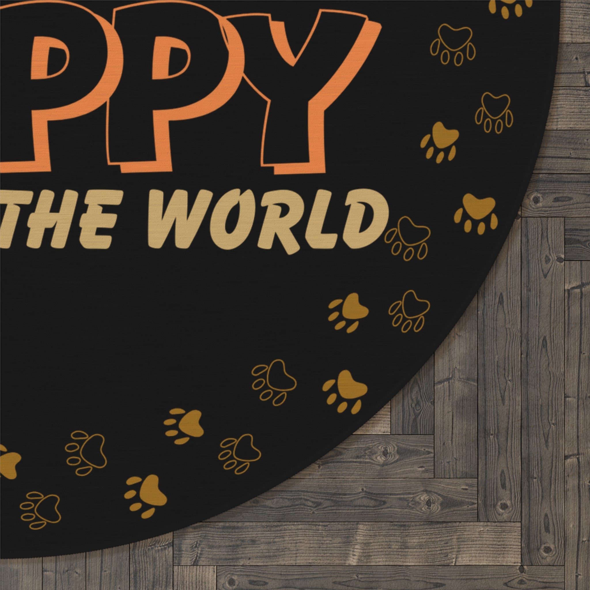 Round Rug – "This Is The Best Puppy In The World" Pawprint Room Decor