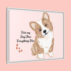 Framed Canvas Print — "First My Dog, Then Everything Else" Corgi Wall Art