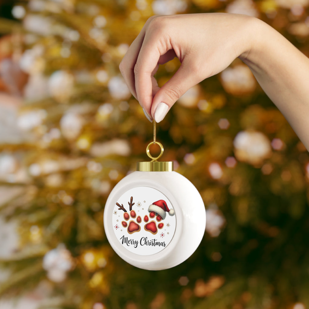 Merry Woofmas Dog Paw Christmas Ornament