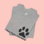 Two Paws, One Mom T-Shirt – Cute Dog Mom Paw Print Tee