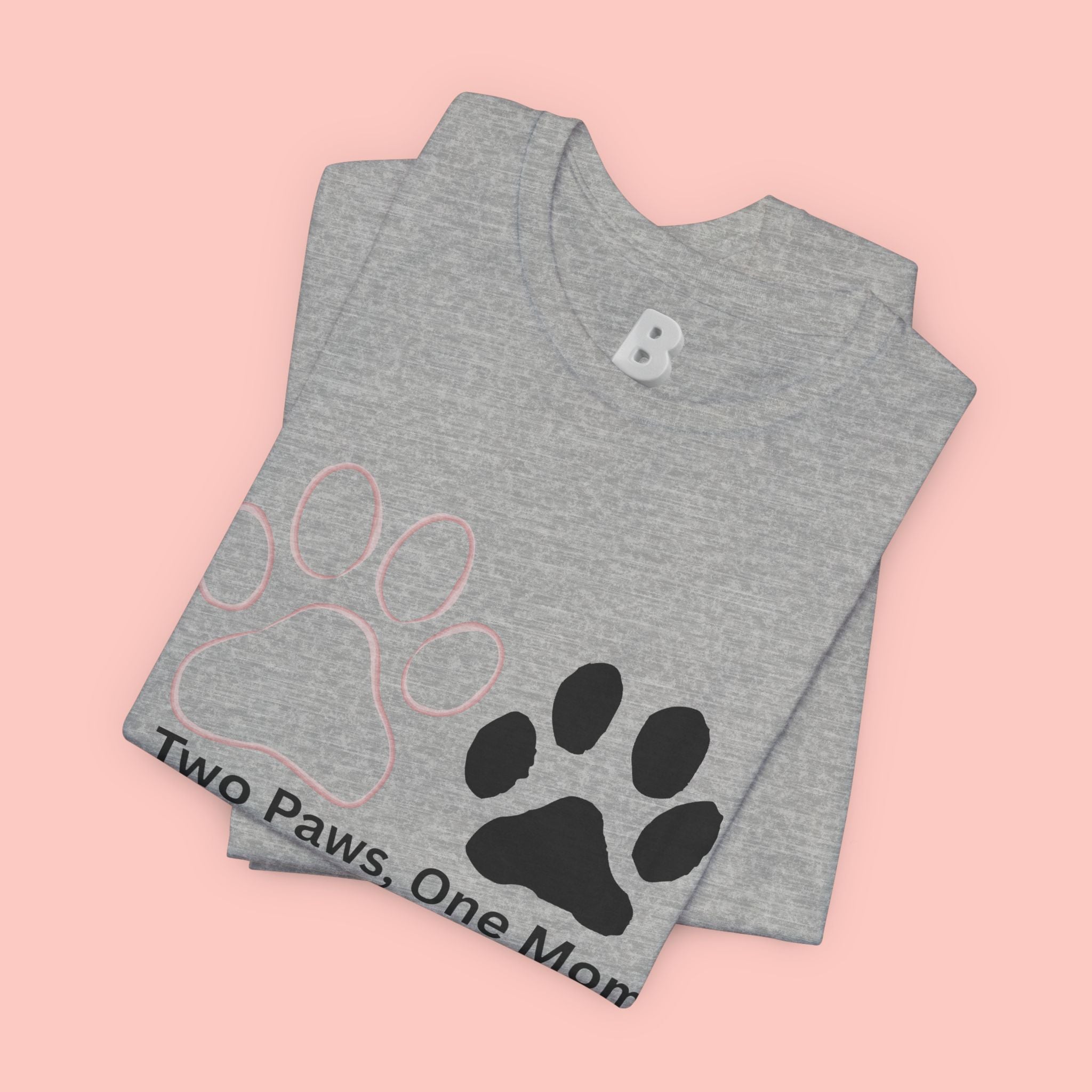 Two Paws, One Mom T-Shirt – Cute Dog Mom Paw Print Tee