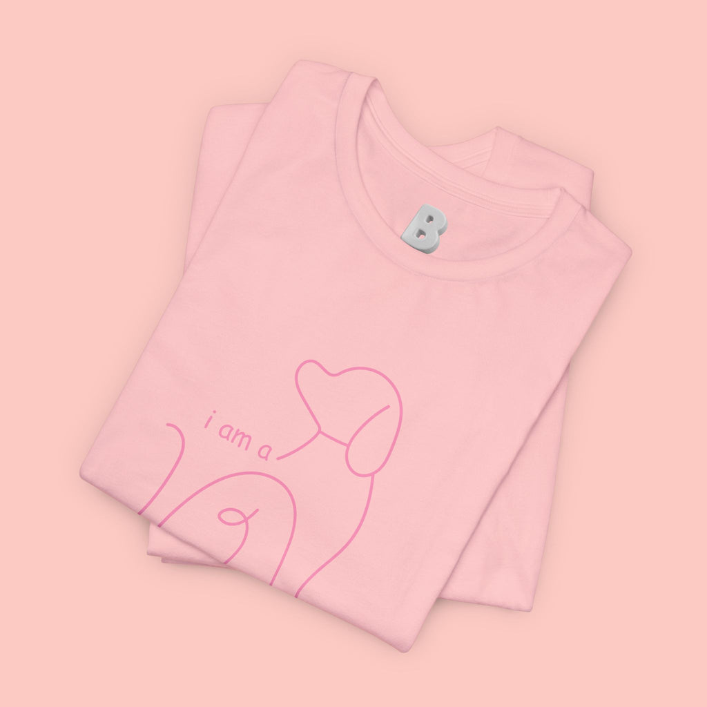 Dog Mom T‑Shirt – Minimal Pink Line Art Dog Tee