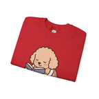 Cozy Reading Puppy Sweatshirt — "Paw Prints On My Soul" Crewneck