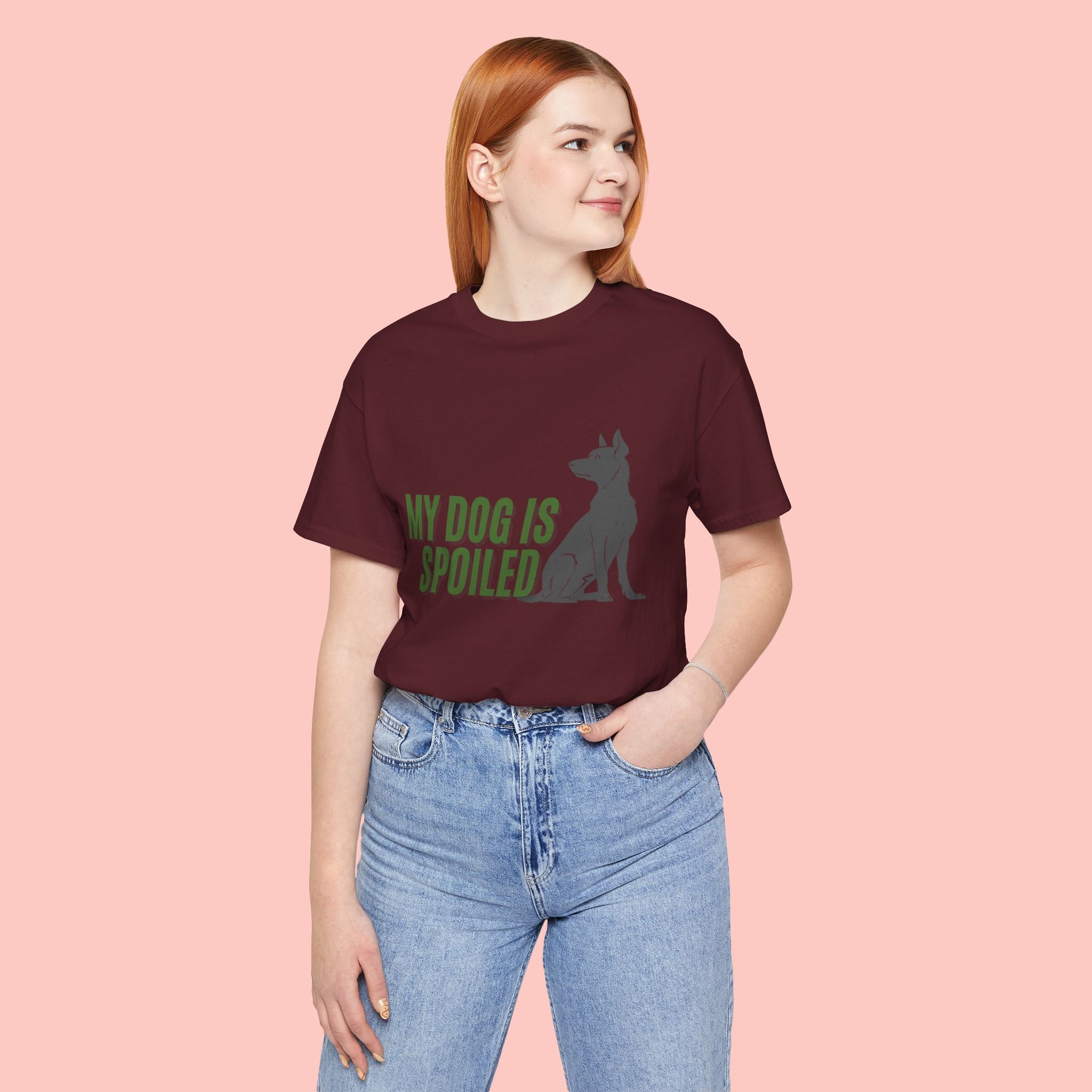 My Dog Is Spoiled T‑Shirt — Funny Dog Lover Tee with Sitting Dog Graphic
