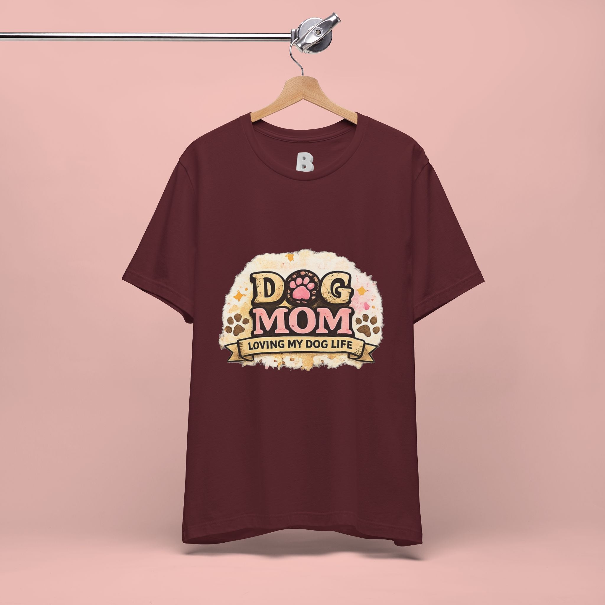 Dog Mom T-Shirt – "Loving My Dog Life" Cute Paw Print Tee for Pet Moms
