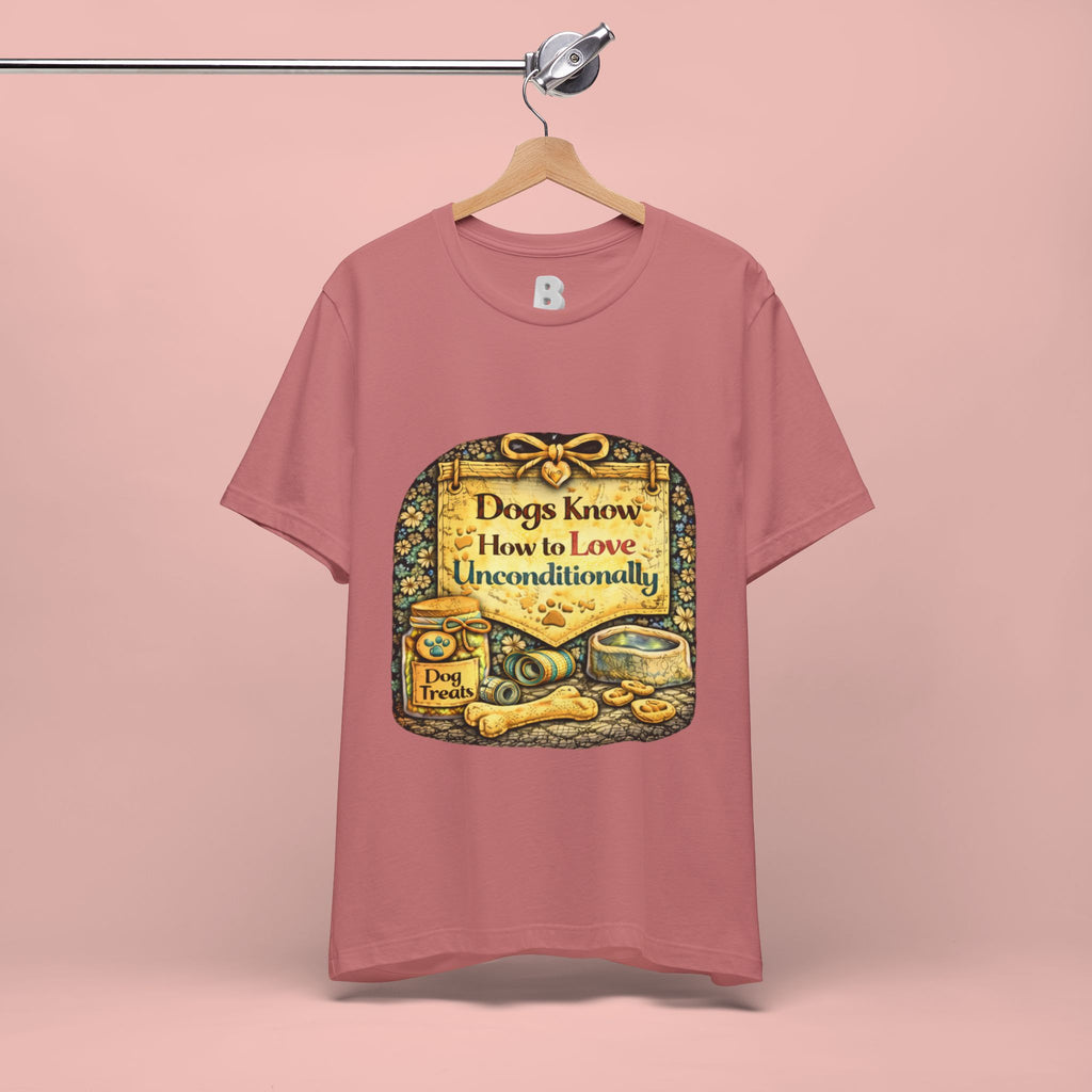 Dog Lovers T‑Shirt – "Dogs Know How to Love Unconditionally" Vintage Design