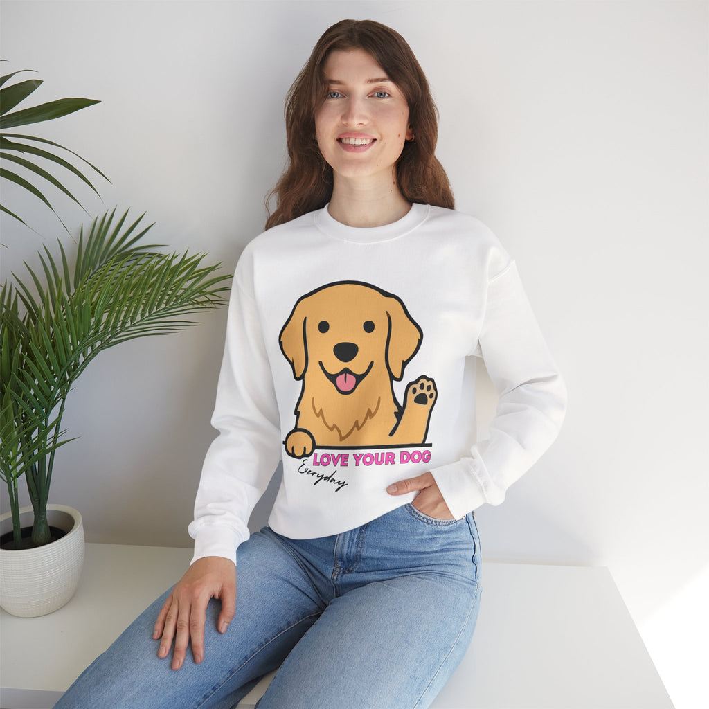 Golden Retriever "Love Your Dog Everyday" Sweatshirt - Cute Pet Lover Crewneck