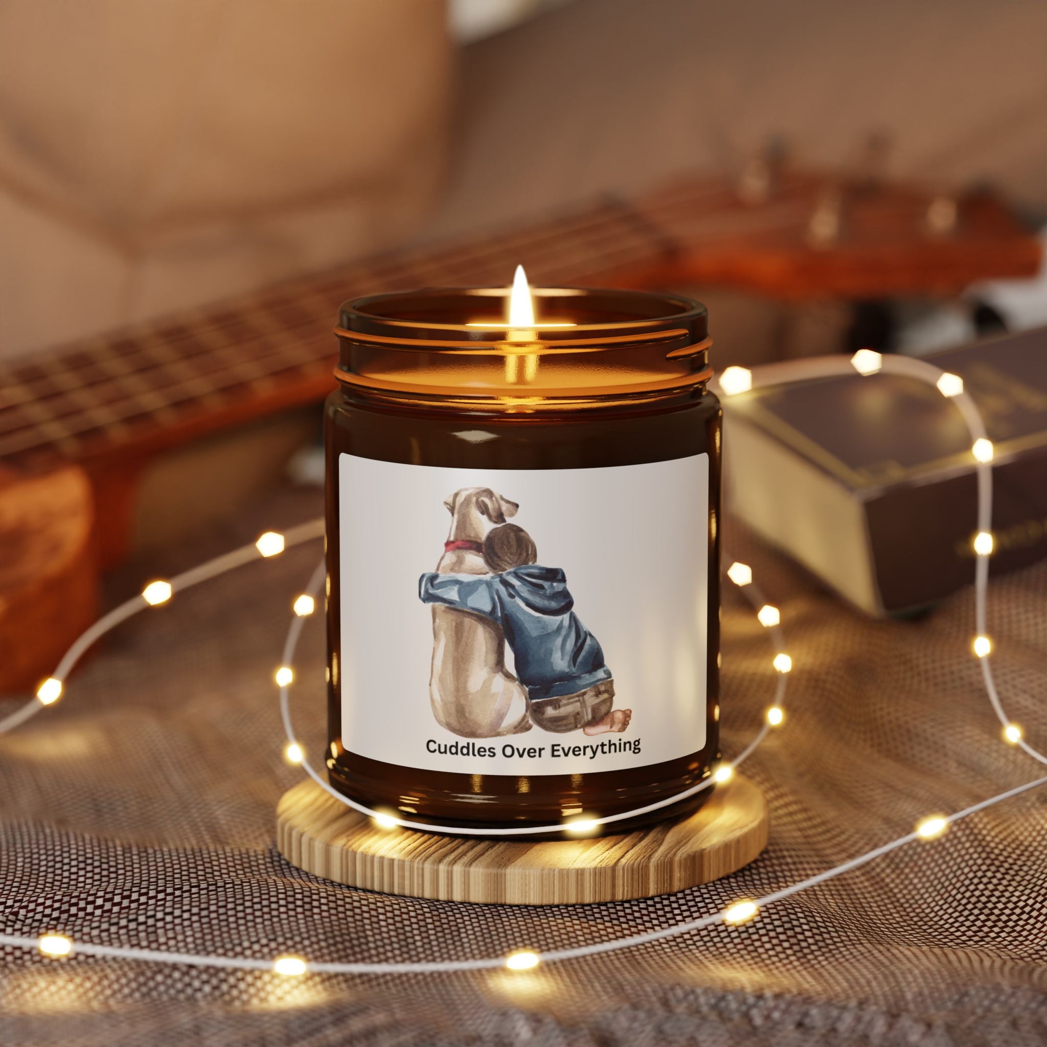 Soy Candle — 'Cuddles Over Everything' Amber Jar (Multiple Sizes)