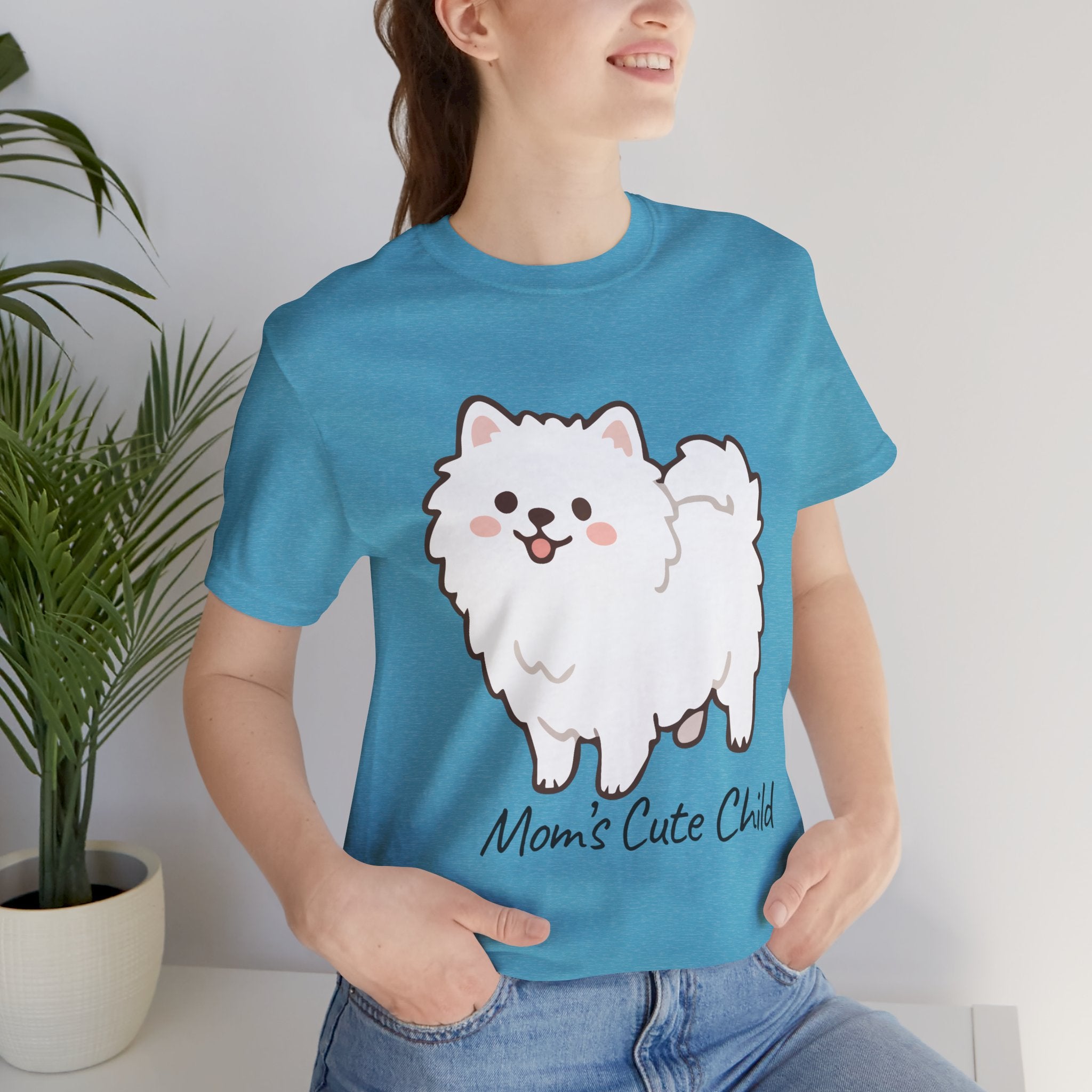 Cute Fluffy Pomeranian Tee — "Mom's Cute Child" Dog T-Shirt