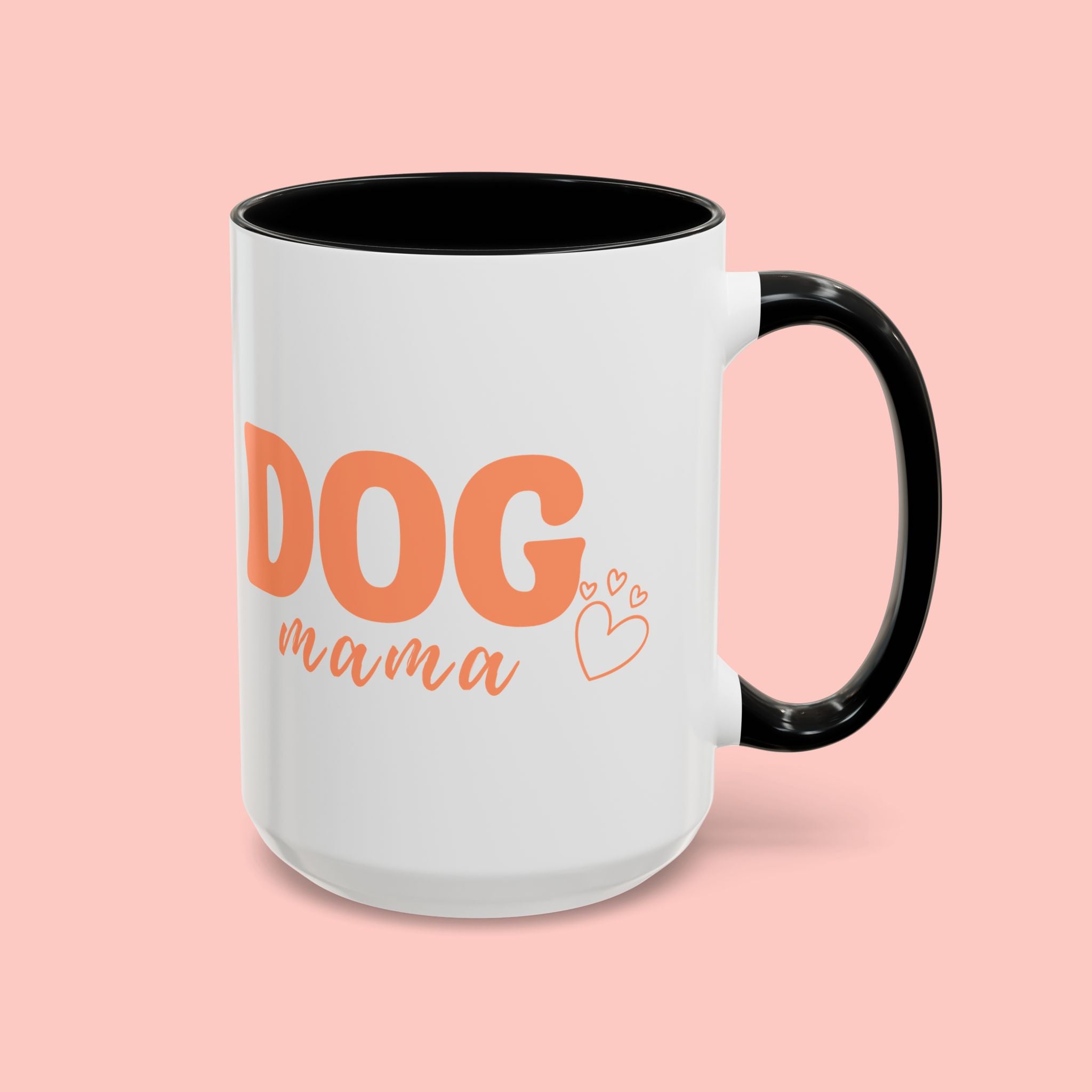Dog Mama Coffee Mug — Cute Heart Accent Ceramic Mug (11/15 oz)
