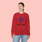 Dog Mom Crewneck Sweatshirt – Blue Paw Graphic "Dog Mom"
