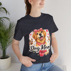 Dog Mom T-Shirt – Cute Golden Retriever Design with Hearts & Paw Prints
