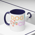 Dog Mom Club Accent Coffee Mug – Colorful Paw Print 11/15oz