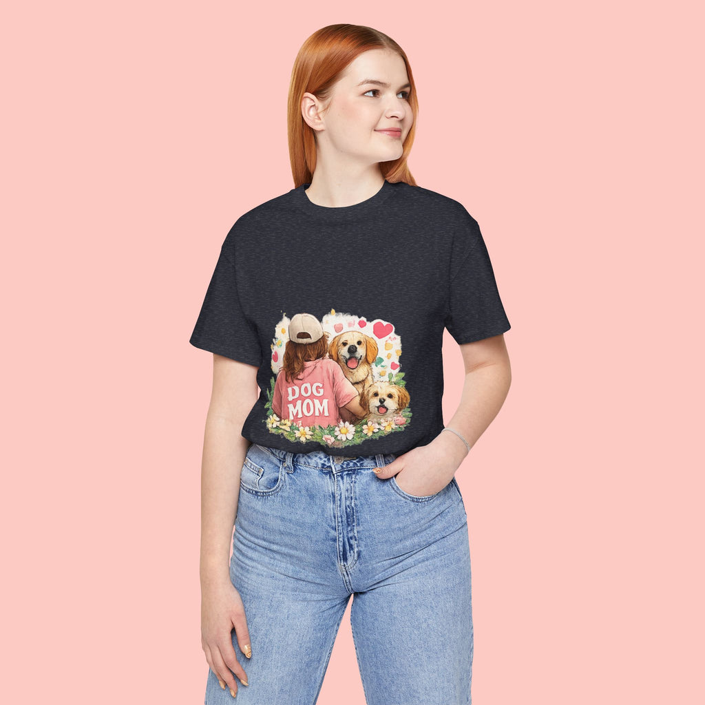 Dog Mom T-Shirt — Cute Floral Puppy Tee for Dog Lovers