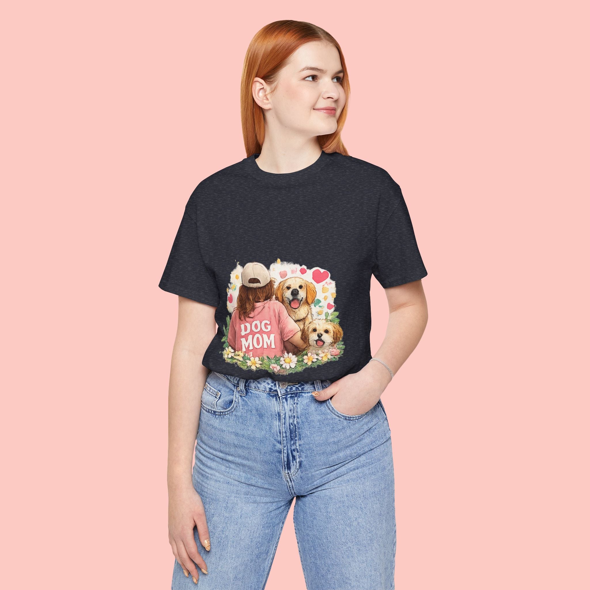 Dog Mom T-Shirt — Cute Floral Puppy Tee for Dog Lovers