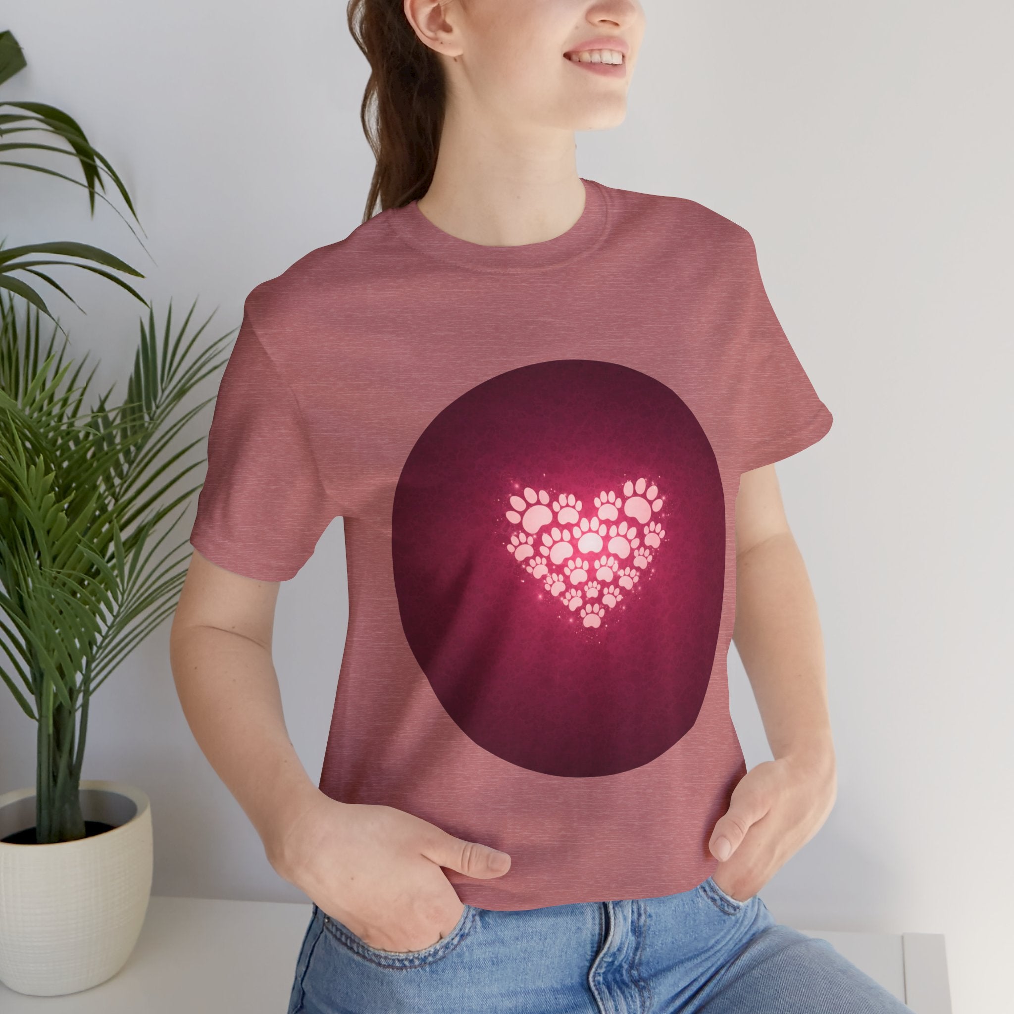 Paw Print Heart T‑Shirt — Cute Pet Lover Tee