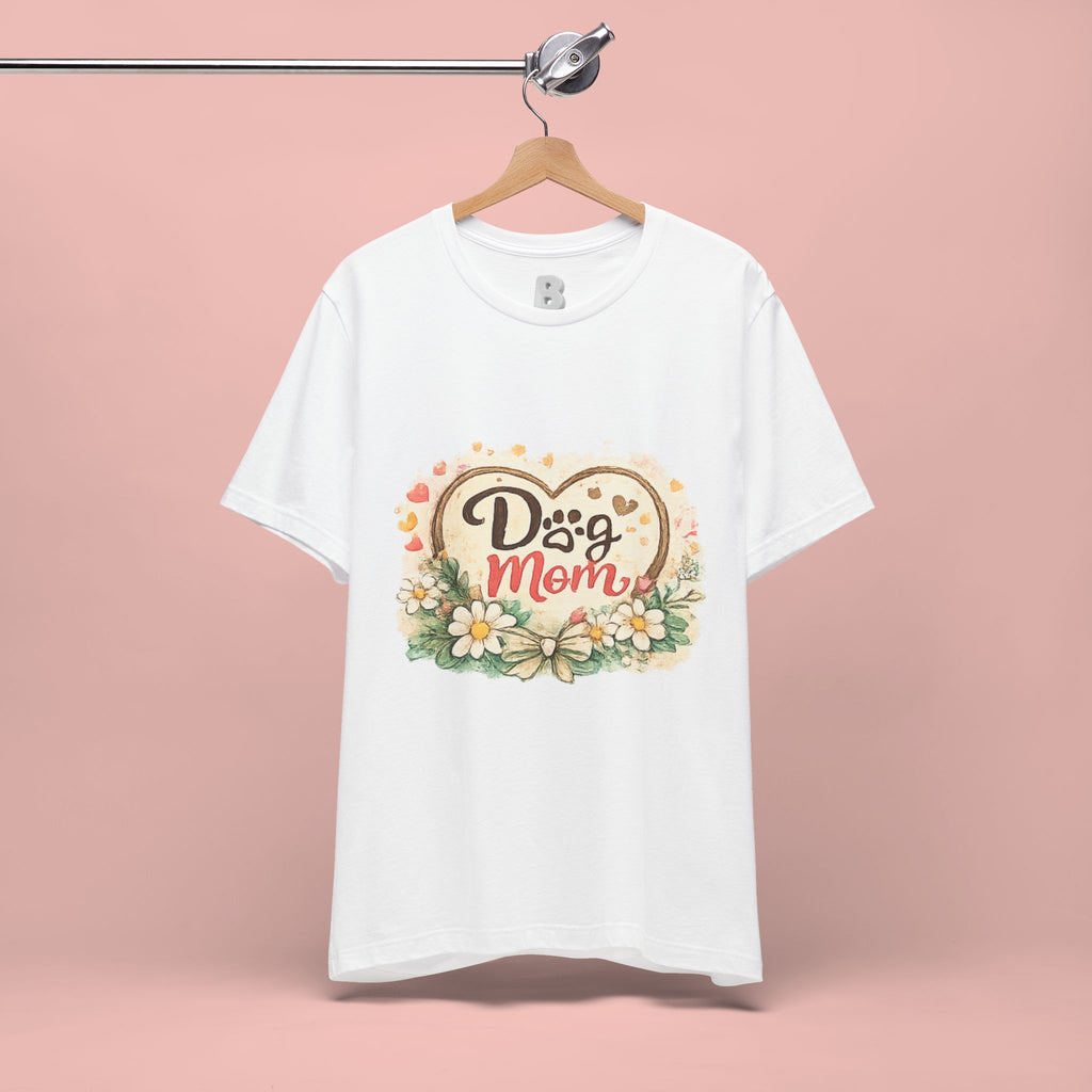 Dog Mom T-Shirt – Floral Heart Paw Design