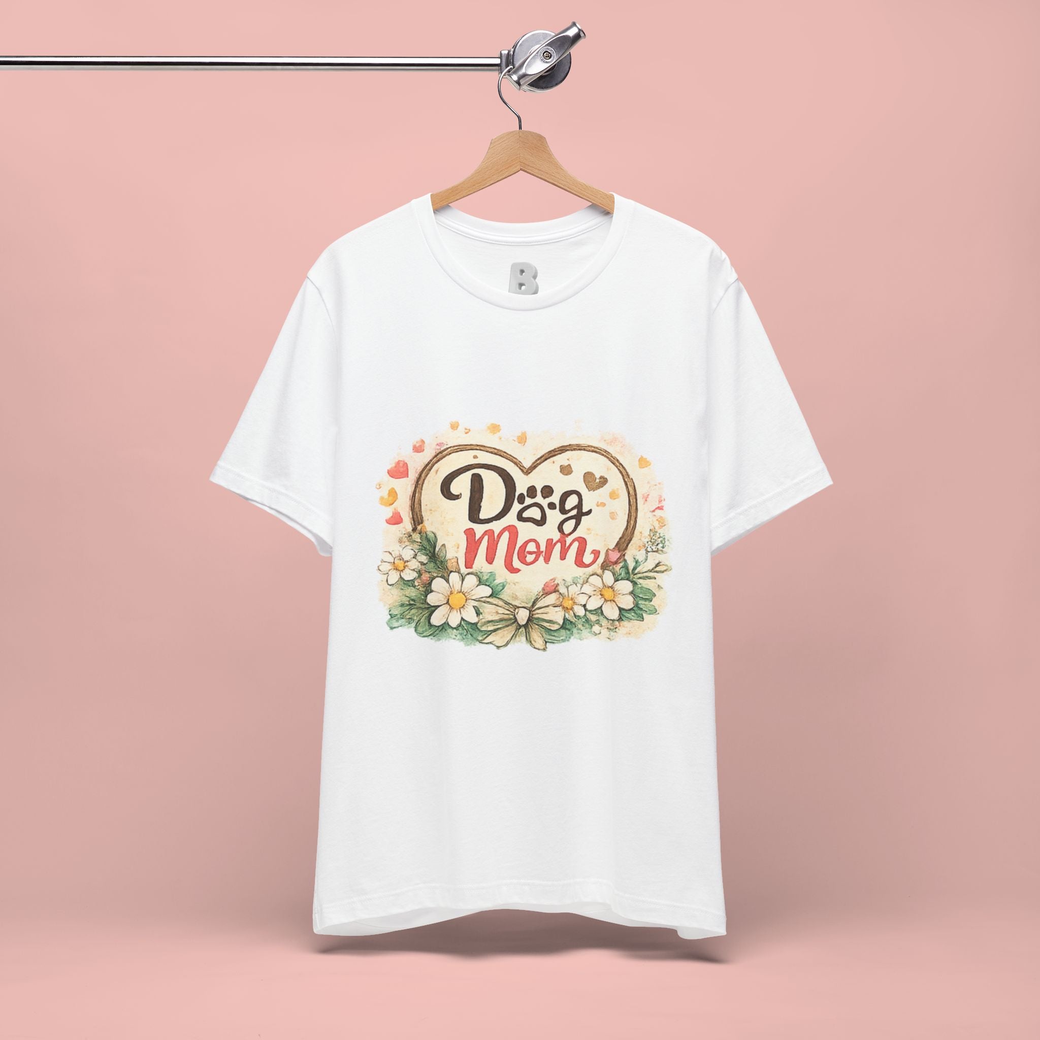 Dog Mom T-Shirt – Floral Heart Paw Design