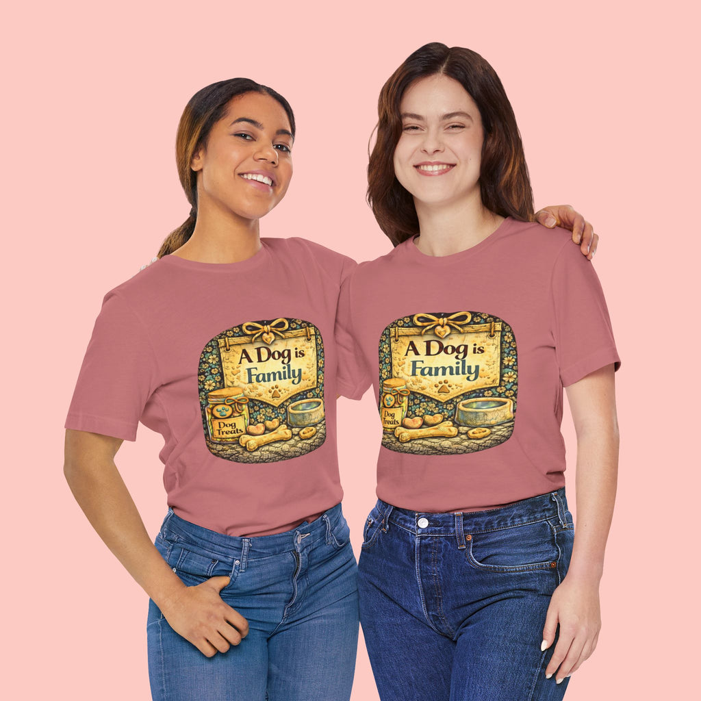 A Dog Is Family T-Shirt - Vintage Pet Lover Tee