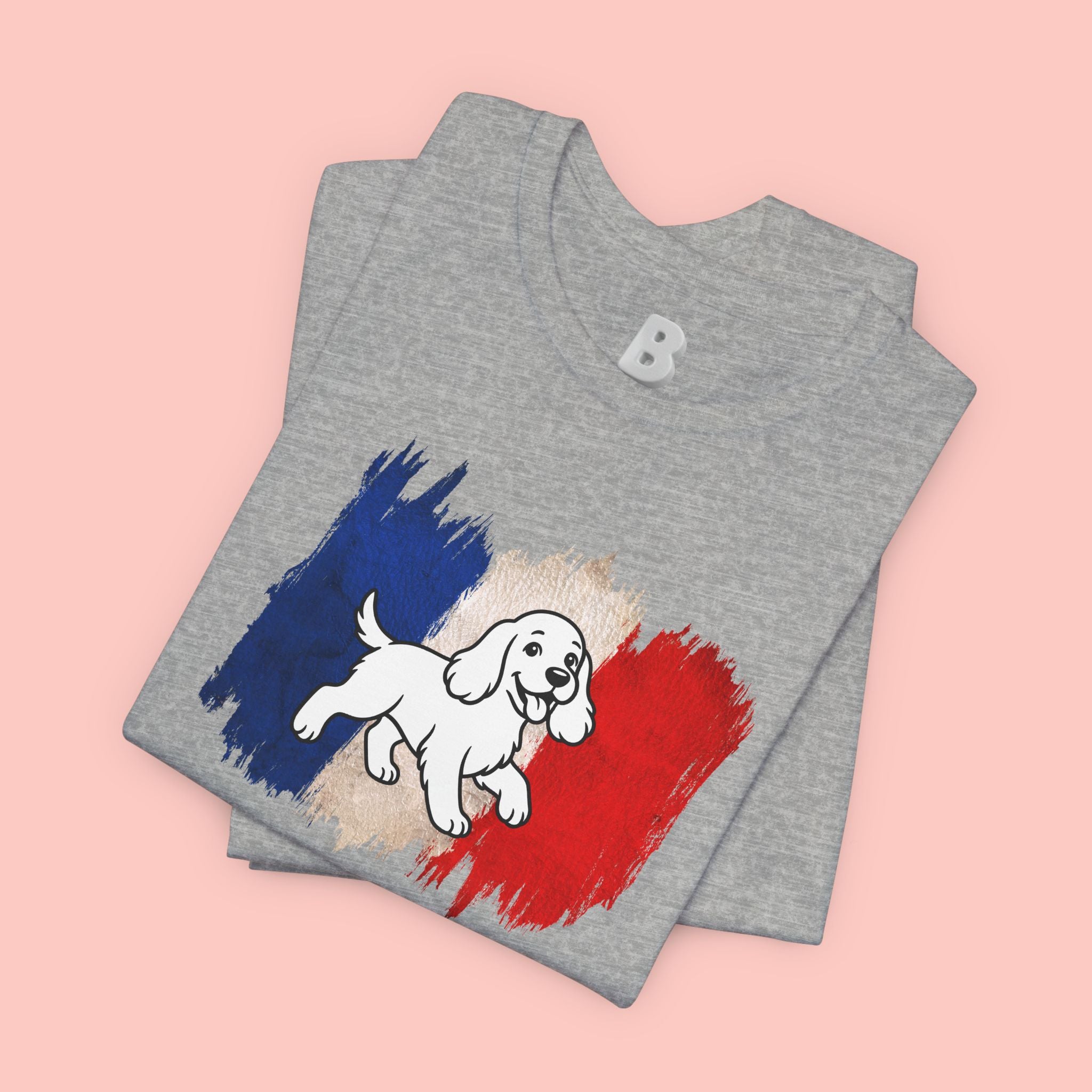 Love Your Dog Like Me T-Shirt — French Flag Heart Puppy Tee