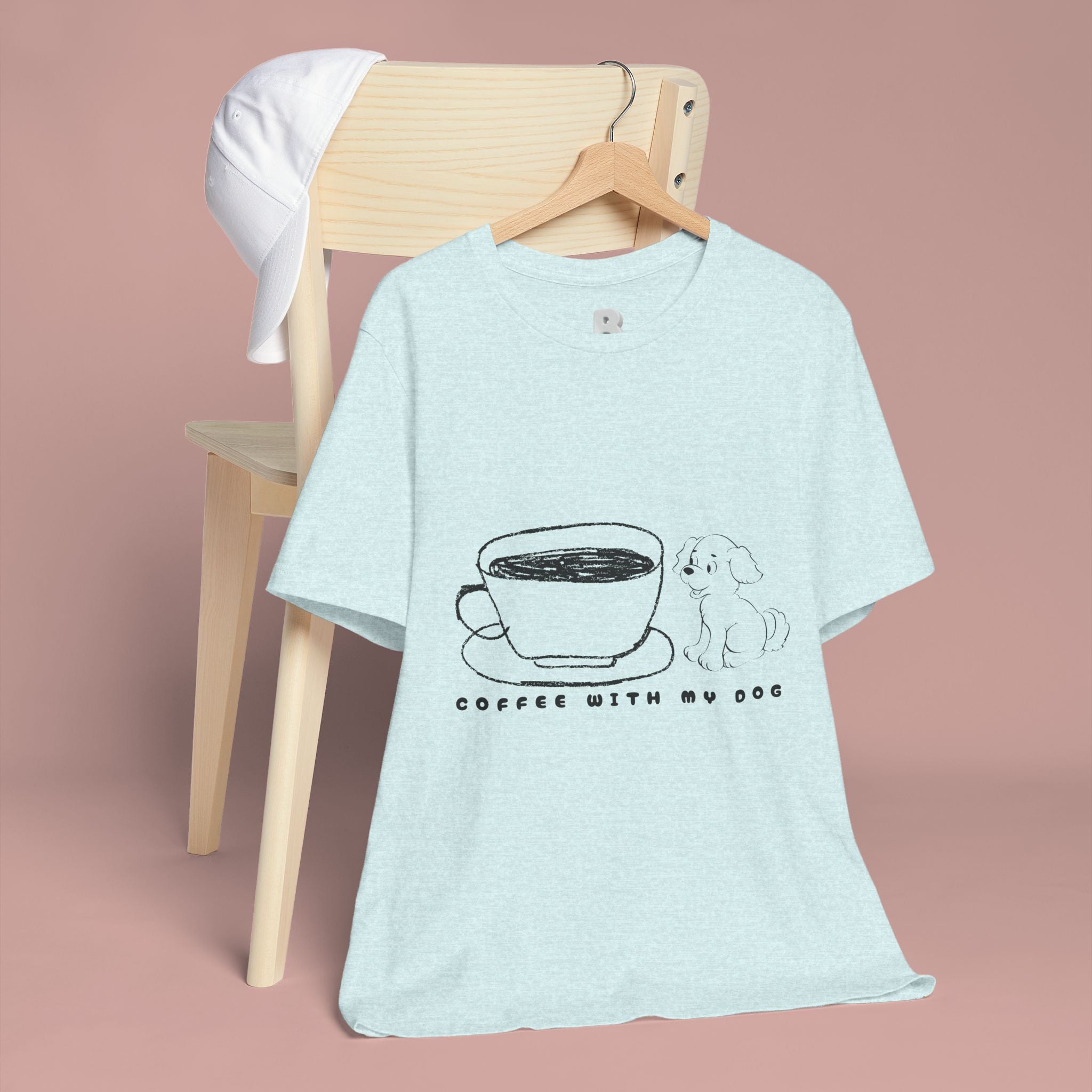 Coffee With My Dog T‑Shirt — Cute Minimalist Dog & Coffee Tee