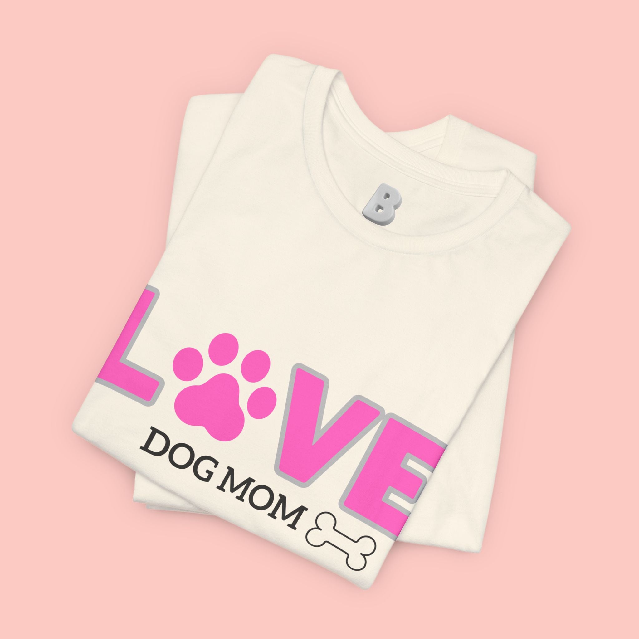 Love Dog Mom T-Shirt — Pink Paw Graphic Tee