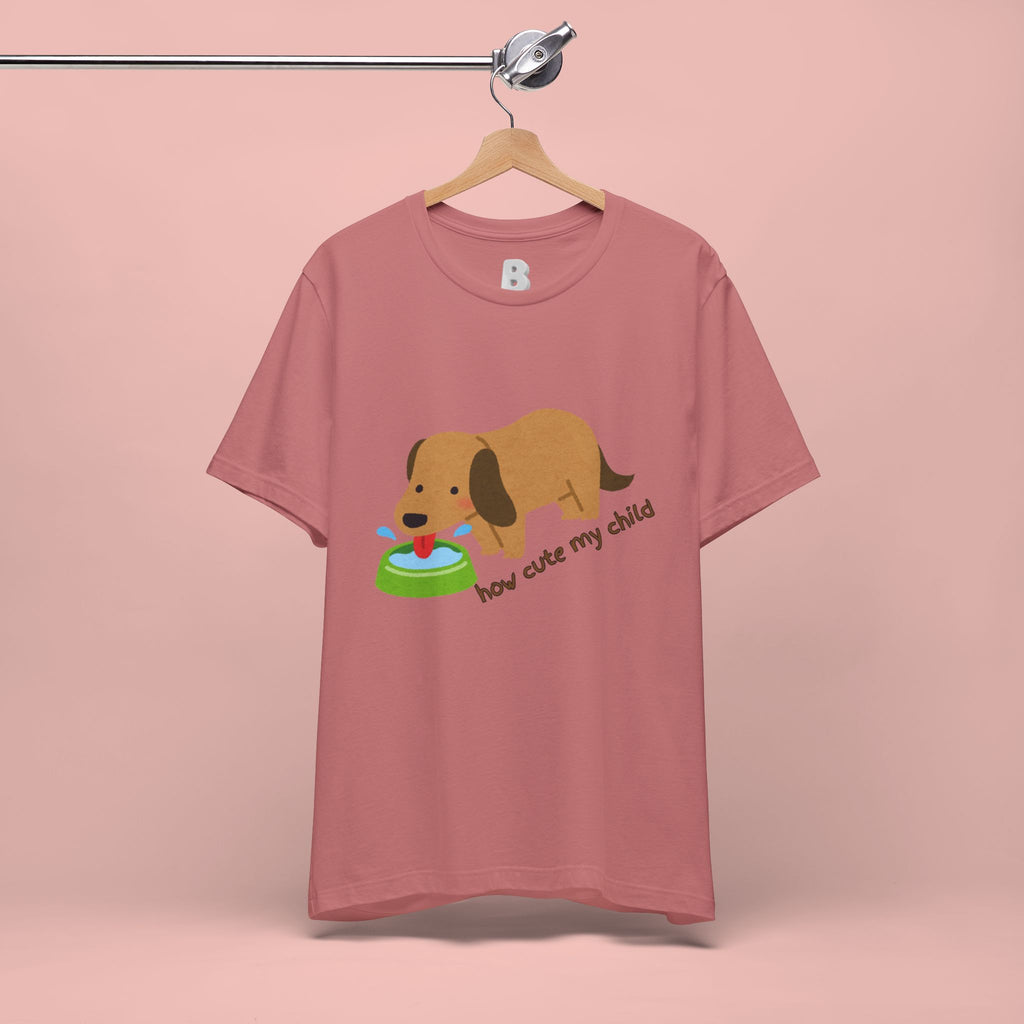 Dog T-Shirt — Cute Dachshund "how cute my child" Graphic Tee