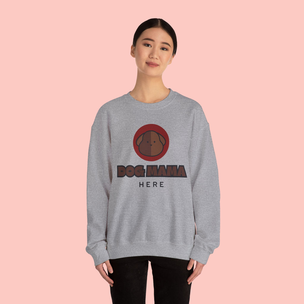 Dog Mama Crewneck Sweatshirt – Cute Brown Pup Graphic ‘Dog Mama’ Design