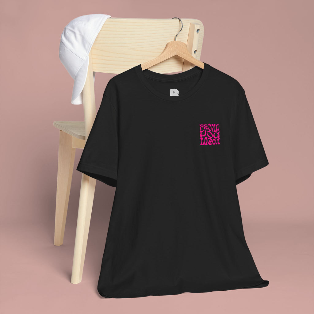 Mom of Dogs T-Shirt — Retro Pink “Proud Dog Mom” Tee