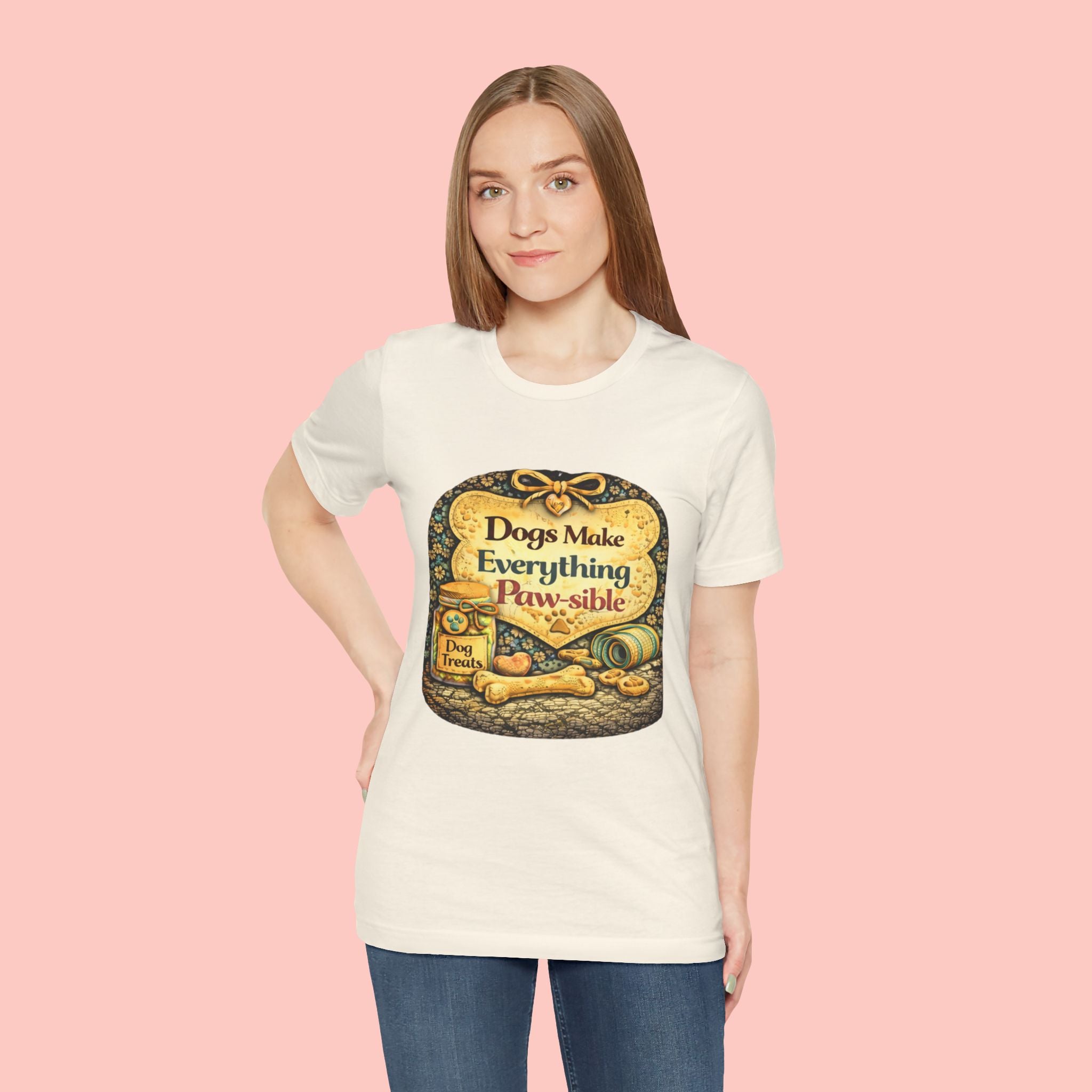 Dog Lover T‑Shirt – "Dogs Make Everything Paw‑sible" Vintage Pet Rescue Tee