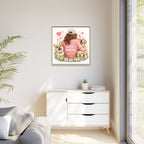 Dog Mom Canvas Print — Framed Matte Wall Art with Cute Dogs & Hearts
