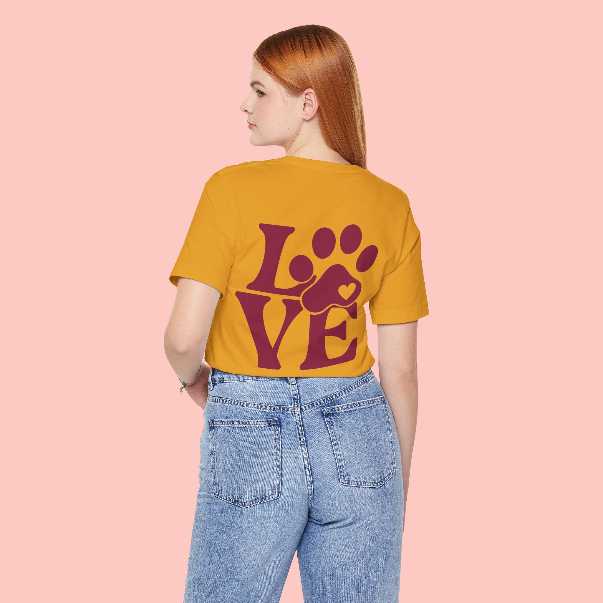 Dog Paw "LOVE" Tee - Pet Lover Graphic T-Shirt