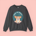 Stay At Home Dog Mom Crewneck Sweatshirt — Cute Corgi Graphic Sweatshirt