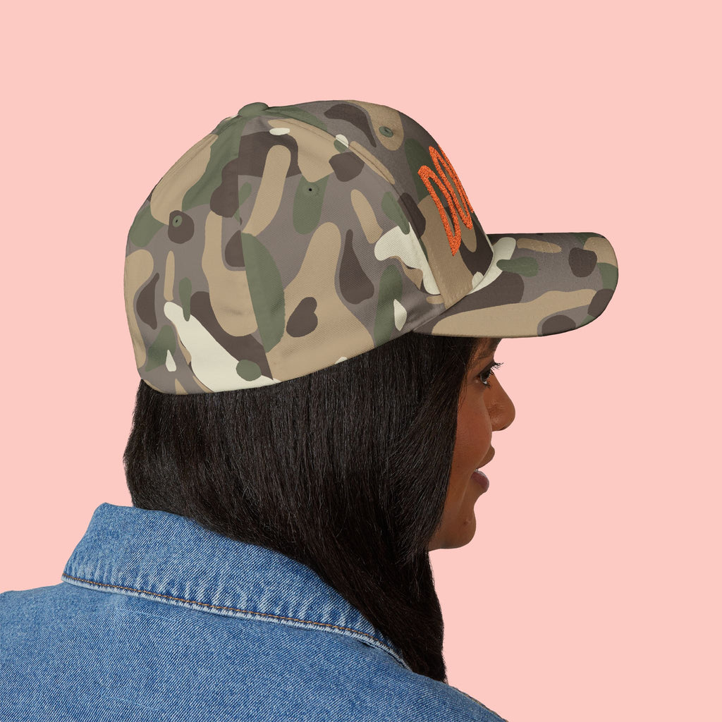 Dog Mom Embroidered Cap – White Structured Baseball Hat