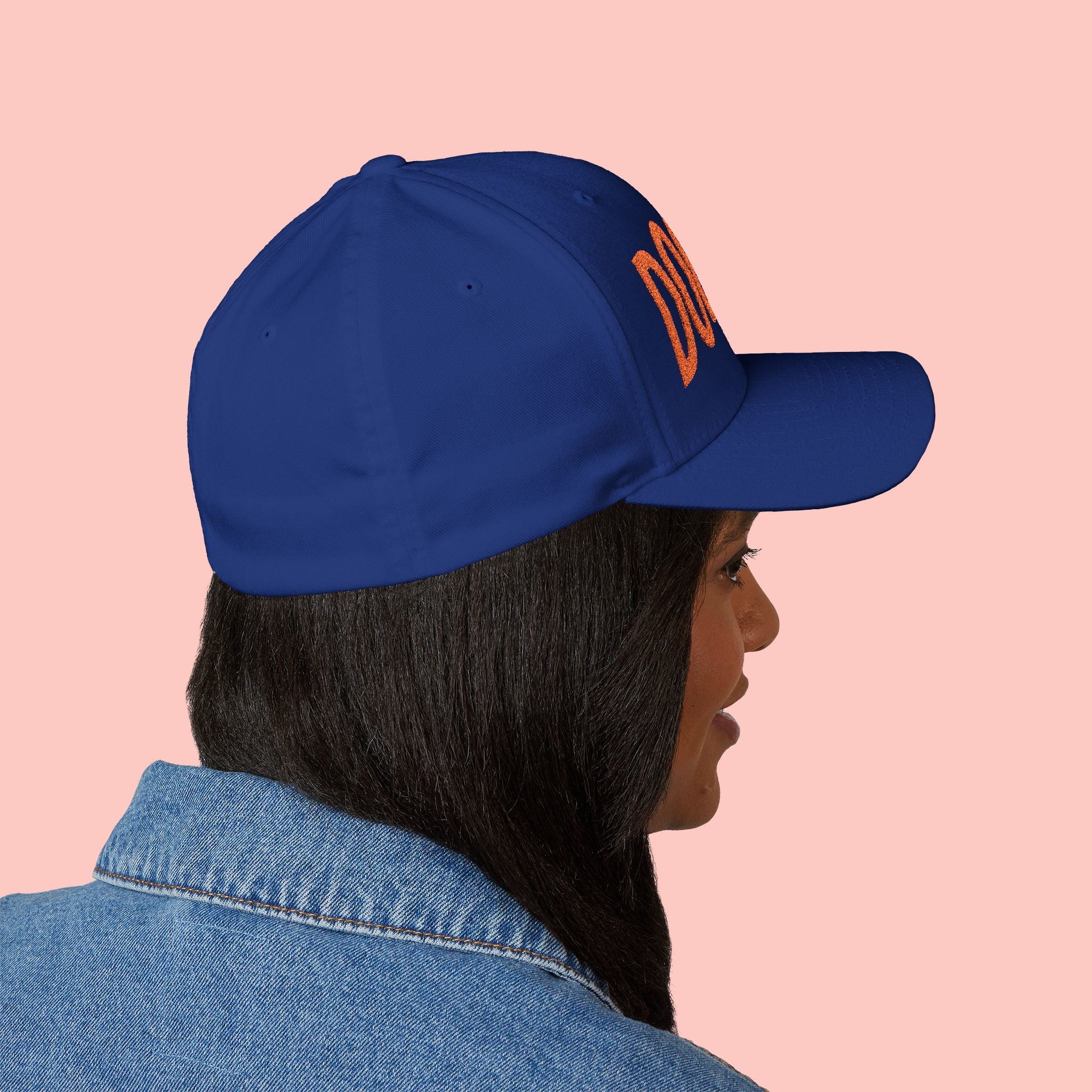 Dog Mom Embroidered Cap – White Structured Baseball Hat
