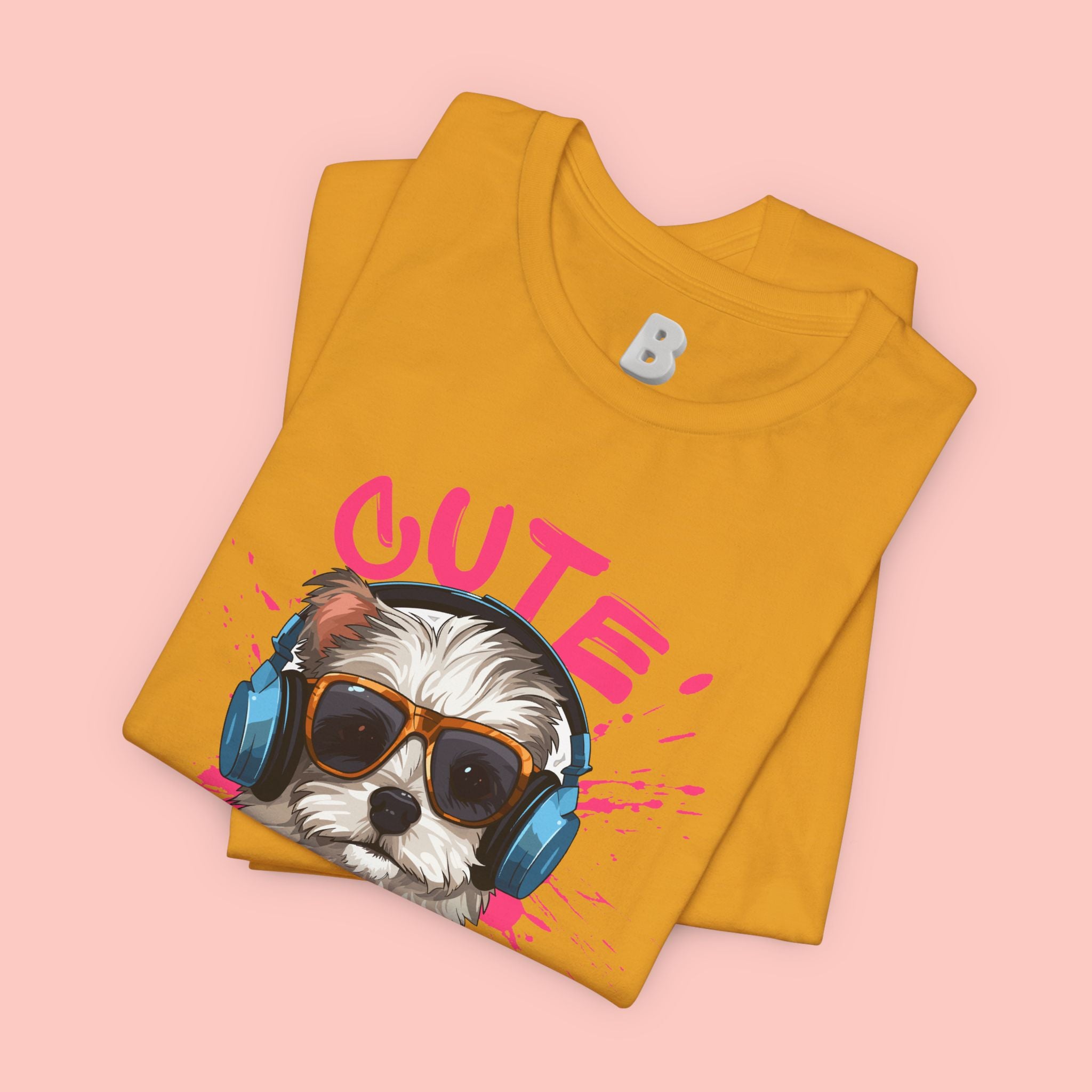 Cute Dog Tee — Headphones Puppy Graphic T-Shirt