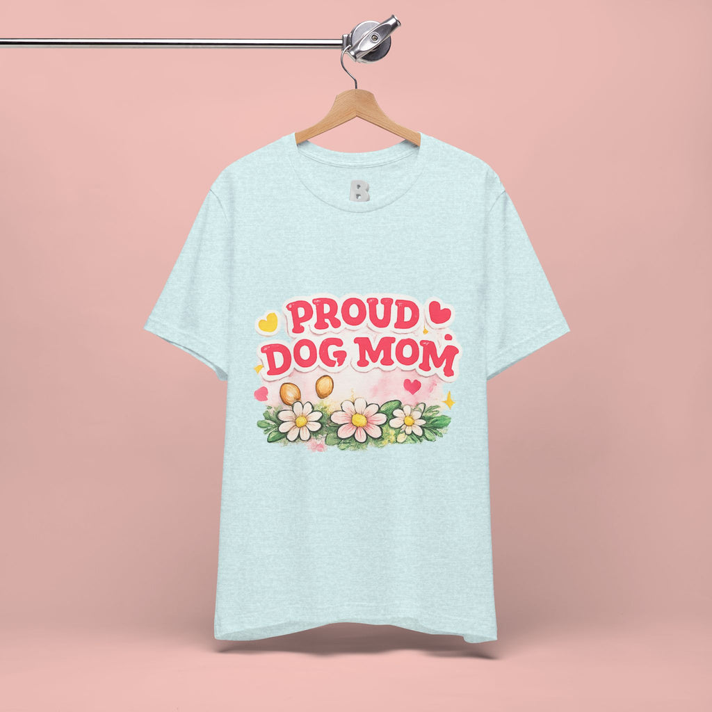 Proud Dog Mom Tee – Floral Retro Heart Design
