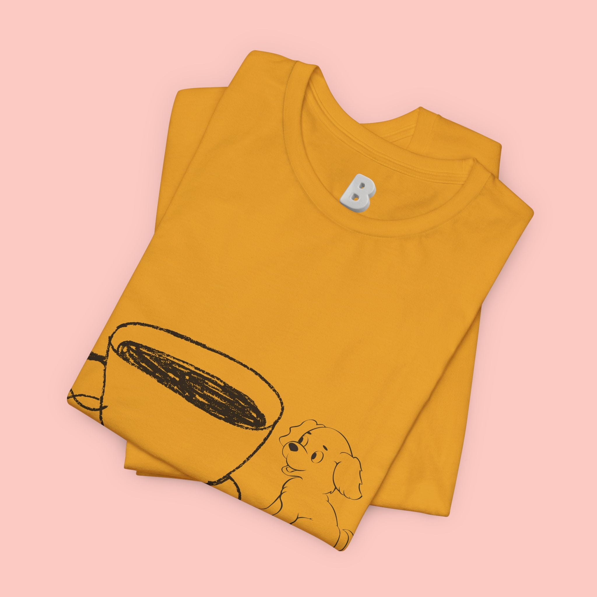 Coffee With My Dog T‑Shirt — Cute Minimalist Dog & Coffee Tee
