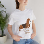 Dog Mom T‑Shirt — Cute Basset Hound I Love My Dog Mom Tee