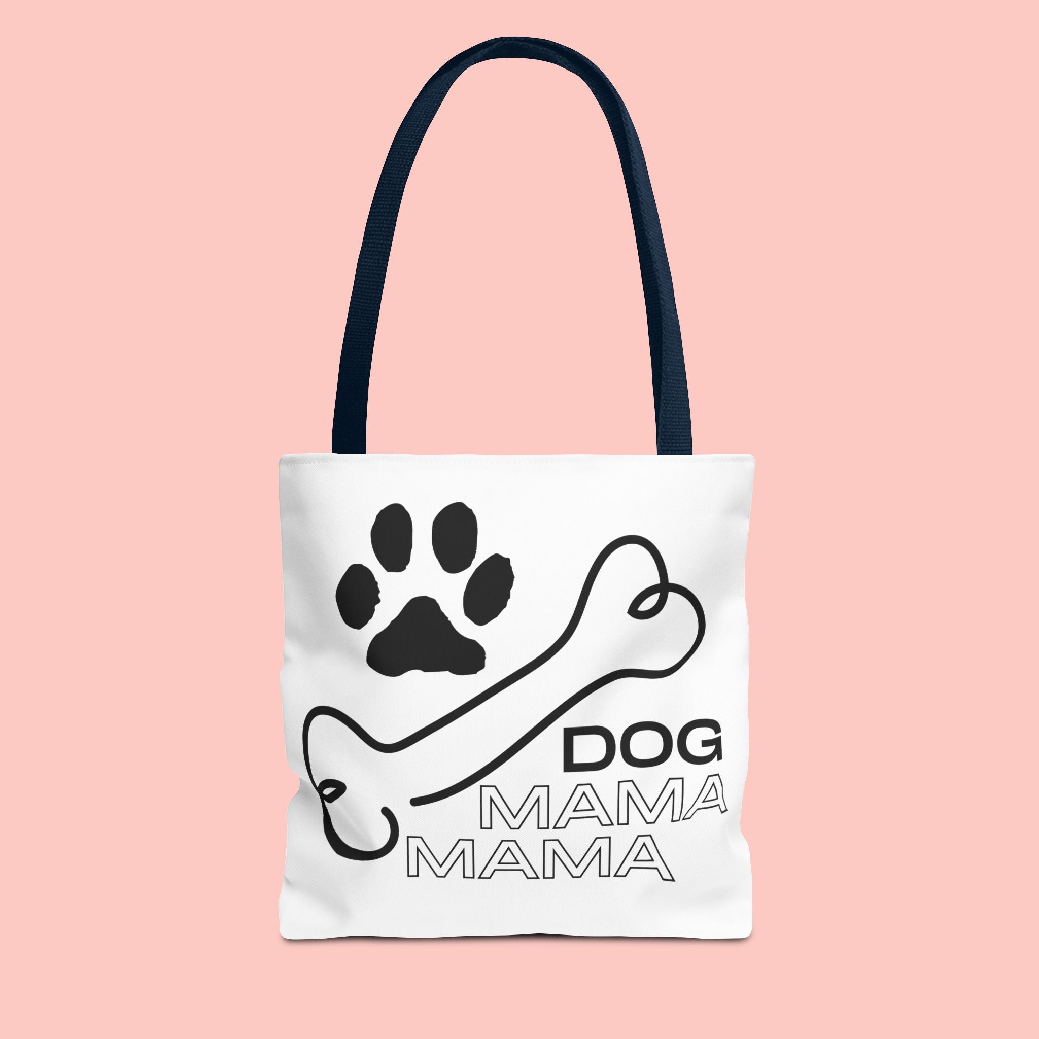 Dog Mama Tote Bag — Paw Print & Bone Graphic Canvas Shopper